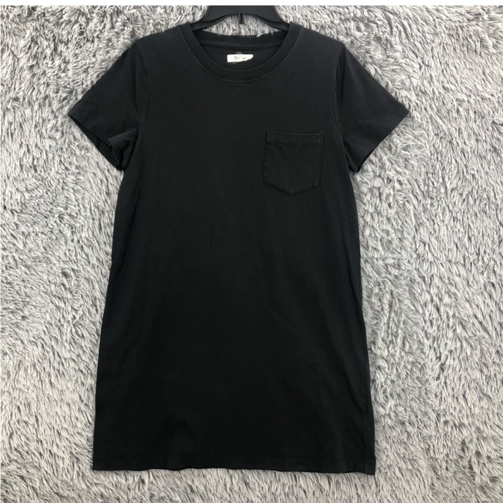 Madewell Womens Large Black Tshirt Dress Black Pocket